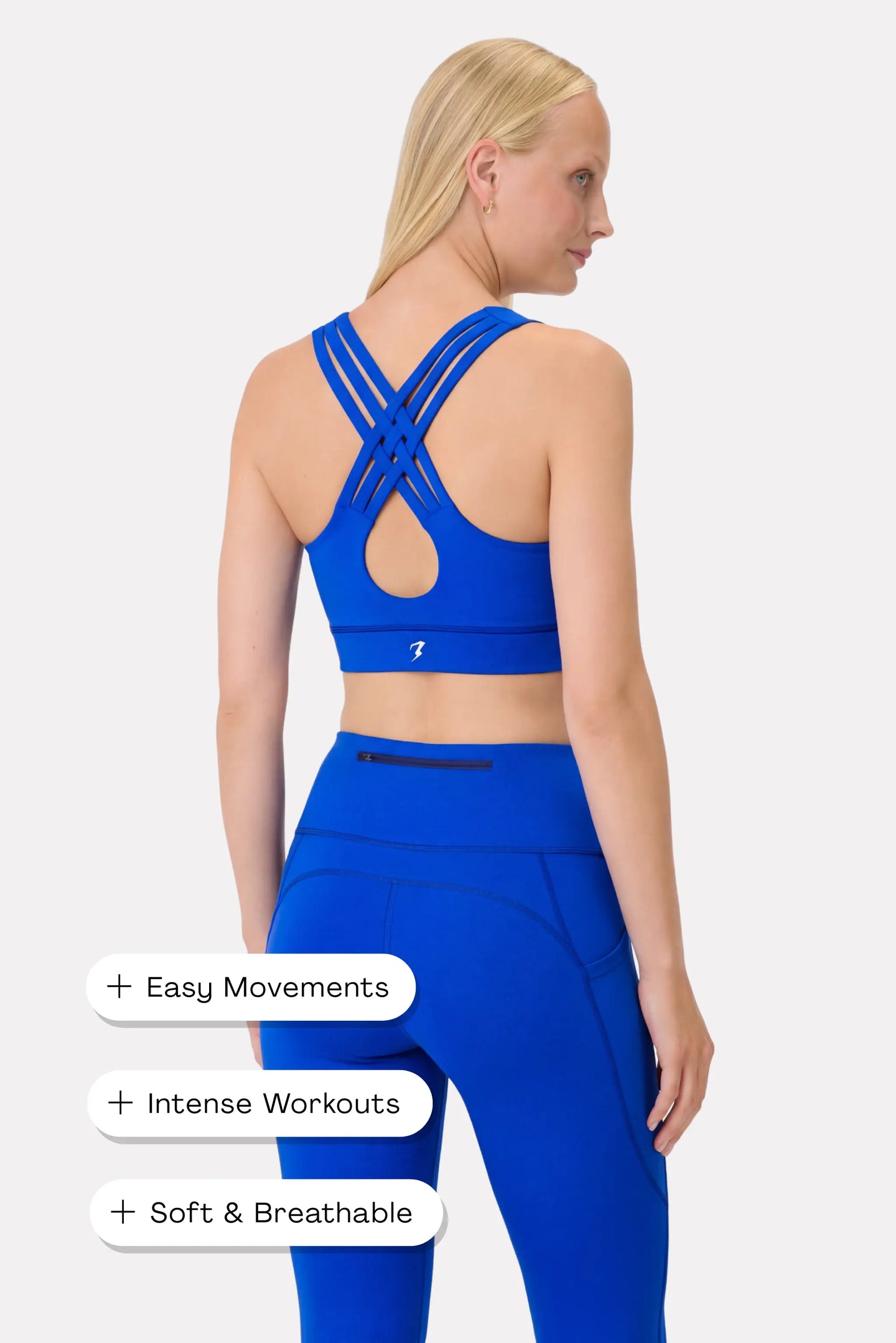Blue Luxe Mood Boost Sports Bra