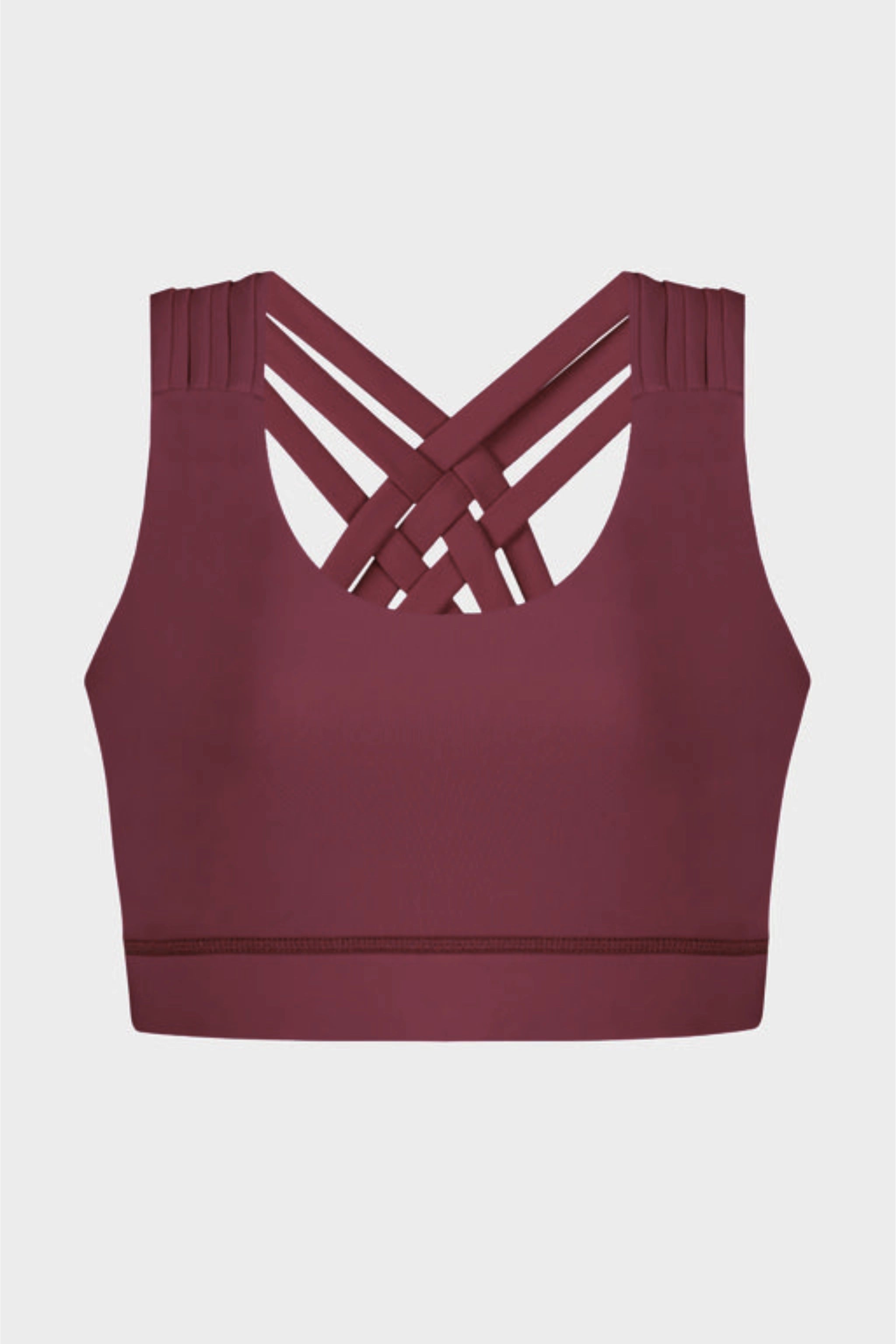 Maroon Plum Run Fit Sports Bra