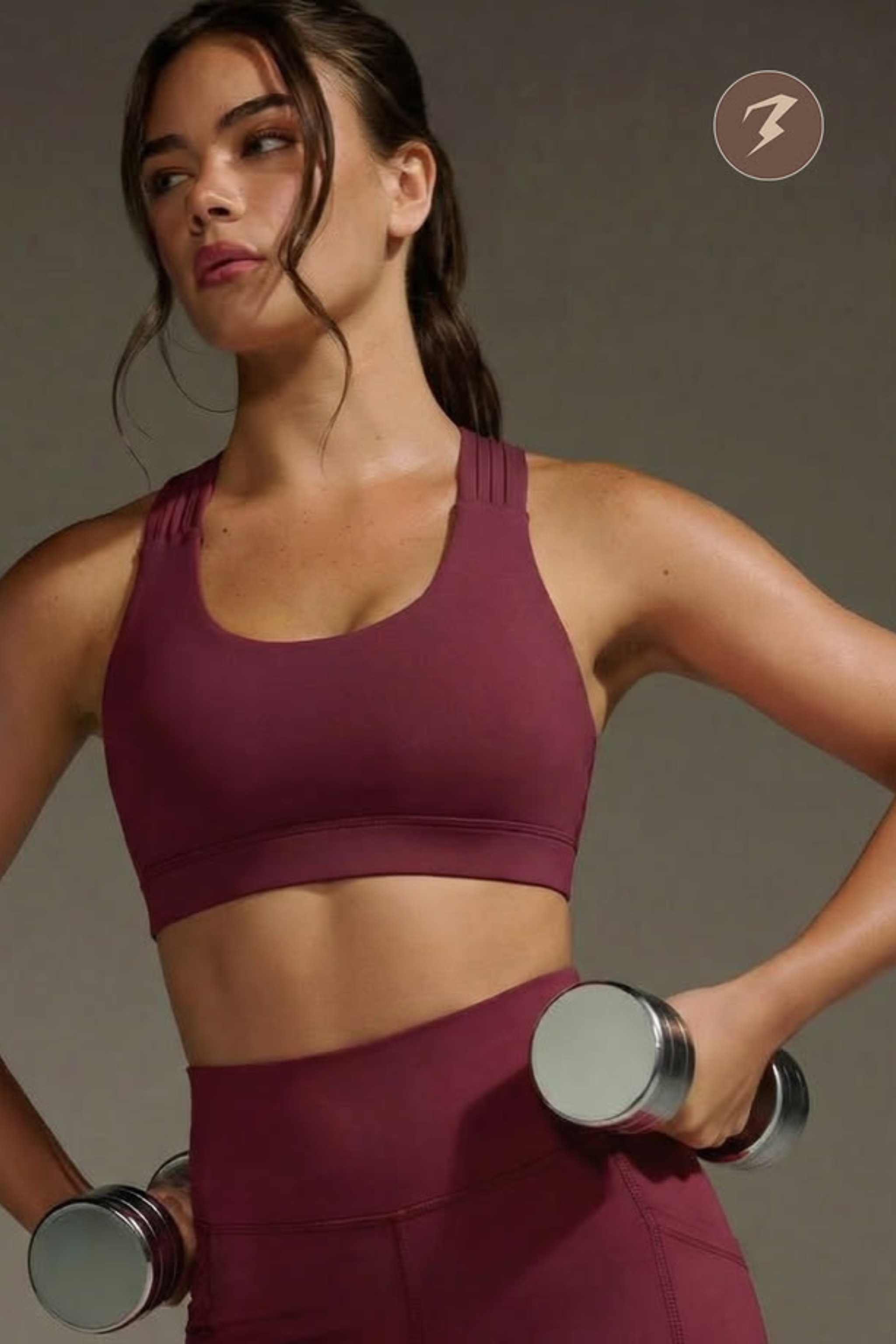 Maroon Plum Run Fit Sports Bra