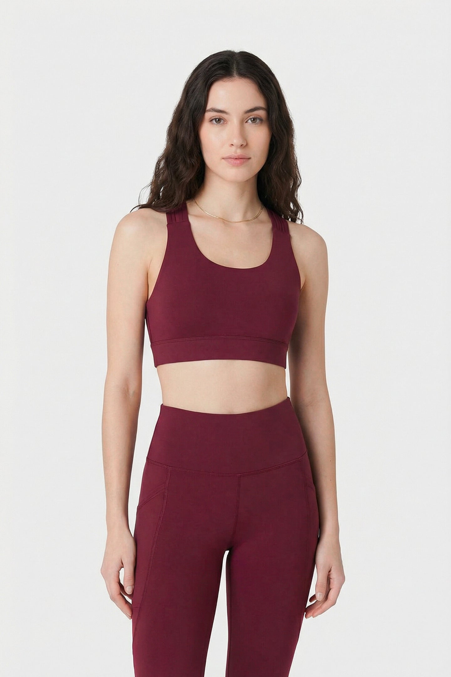 Maroon Plum Run Fit Sports Bra