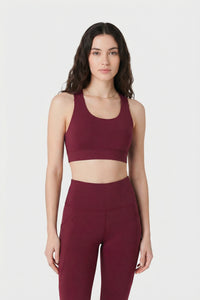 Maroon Plum Run Fit Sports Bra