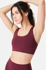 Maroon Plum Run Fit Sports Bra