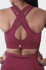 Maroon Plum Run Fit Sports Bra